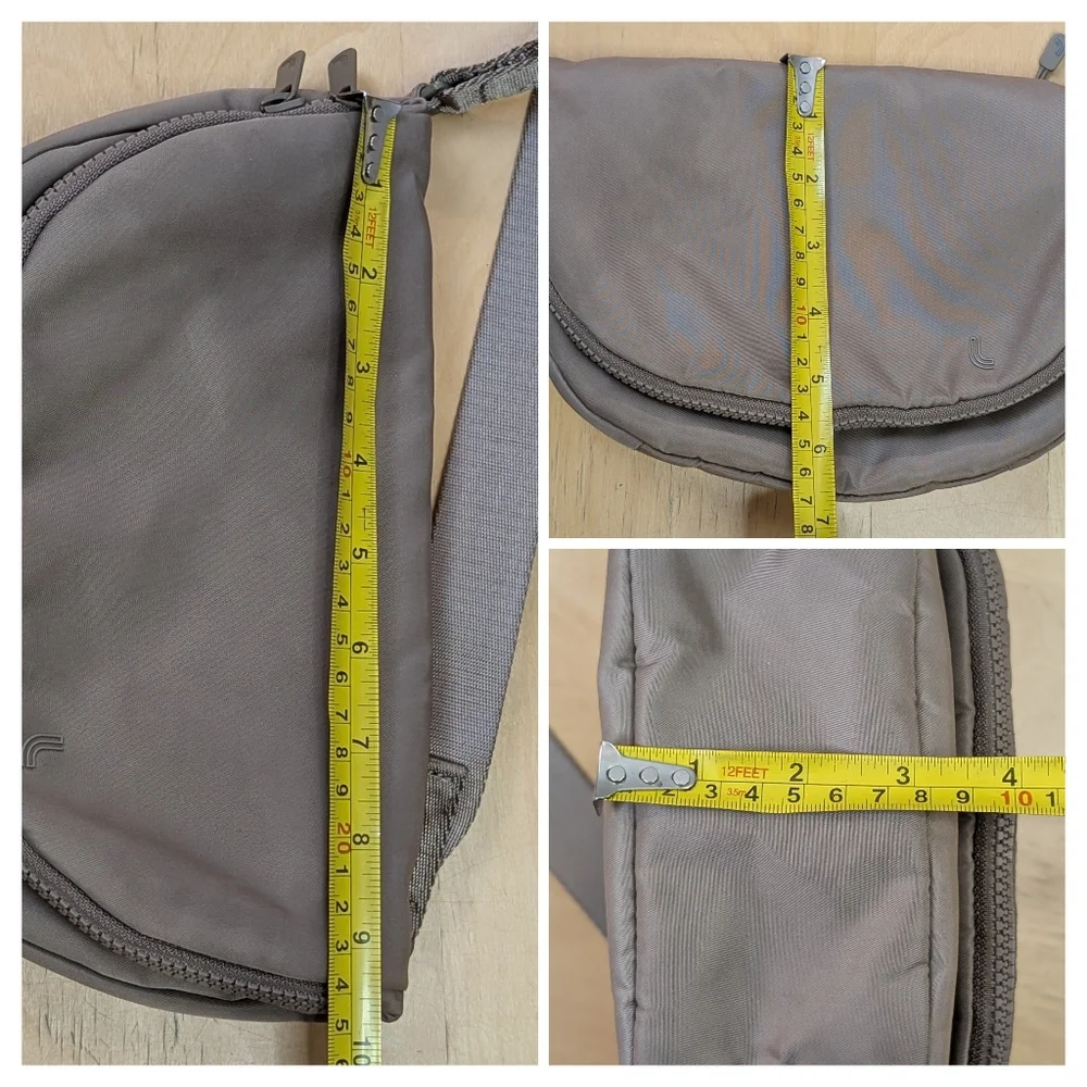 Lolë | Lole Lily Nylon Crossbody Fold-over Crescent Bag, Beige / Taupe - Picture 16 of 16